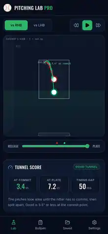 Pitching Lab Pro on a phone
